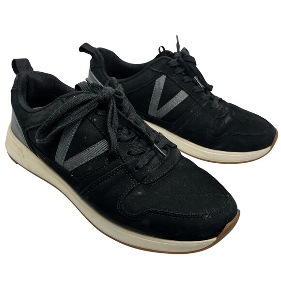 VIONIC BLACK LEATHER SNEAKERS WOMENS 7 ORTHOTIC ARCH SUPPORT CASUAL SHOES - Picture 3 of 16